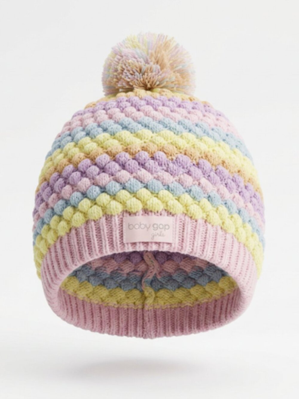 BEBE GIRLS CHUNKY KNIT WINTER HAT POMPOM GIRLS 6 AND UP? NICE!